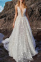 Brautkleid Tüll Elegant A-Linie Natürliche Taille Spitze Outdoor - Seite 1