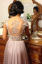 Durchsichtige Rücken Sanduhrförmig Elegant Lange V-Ausschnitt Herbst Brautjungfernkleid - Seite 14