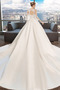 Schlüsselloch Rücken Elegant V-Ausschnitt Herbst Halle A-Linie Brautkleid - Seite 3