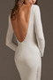 Natürliche Taille V-Ausschnitt Tiefer V-Ausschnitt Rückenfrei Brautkleid - Seite 4