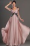 Perlen Pink Durchsichtige Ärmel Elegant Falte Mieder Spitze Abendkleid - Seite 1