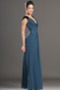 Tiefe Taille V-Ausschnitt Elegant Teal Lange Sommer Abendkleid - Seite 5