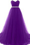 Ballkleid Tüll Perlengürtel Natürliche Taille Gerüscht Rücken Schnürung - Seite 7