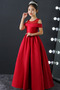 Blumenmädchenkleid A-Linie Reißverschluss Satin Drapierung Mittelgröße - Seite 4