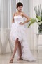 Asymmetrisch Hoch Niedrig Asymmetrisch Rüschen Organza Brautkleid - Seite 4