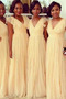 Brautjungfernkleid Sommer Chiffon Drapierung Reißverschluss Luxus A-Linie - Seite 1