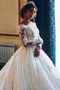 Natürliche Taille Durchsichtige Ärmel im Freien Lange Ärmel Vintage Brautkleid - Seite 3