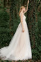 Brautkleid A-Linie Natürliche Taille Elegant Ärmellos Tüll Lange - Seite 3
