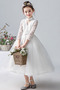 Durchsichtige Ärmel 3/4 Länge Ärmel Reißverschluss Mit Tüll Blumenmädchenkleid - Seite 6