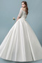 Bodenlang Mittelgröße Spitzen-Overlay Natürliche Taille Brautkleid - Seite 2