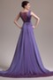 Chiffon Ärmellos Bodenlang edel Winter A-Linie Abendkleid - Seite 5
