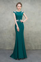 Gekappte Ärmel Natürliche Taille Elegant Ärmellos Perlengürtel Abendkleid - Seite 1