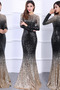 Natürliche Taille Lange Reißverschluss Lange Ärmel Schick Juwel Ballkleid - Seite 1