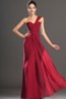 Ein Schulter Chiffon Elegant Rubin Dünn Natürliche Taille Abendkleid - Seite 1