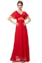 Brautjungfernkleid Herbst Kurze Ärmel Natürliche Taille Schlicht Chiffon - Seite 7