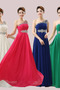Perlengürtel Ärmellos Knöchellang edel A-Linie Chiffon Abendkleid - Seite 3