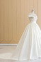 Bateau Applike Spitzen-Overlay Natürliche Taille A-Linie Brautkleid - Seite 3
