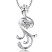 Eingelegten Diamant Silber Frauen Mode Pfau Halskette & Anhänger