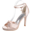 Satin Hochzeit Damenschuhe Plattform High Heel offene Zehen Sandalen