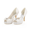 Weiße Hochzeit High Heels Satin Seide Hochzeitsschuhe Stiletto Schuhe für Frauen