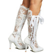 Hohlstiefel sexy Spitze hohe Stiefel über dem Knie Stöckelabsatz Hochzeit Damenstiefel