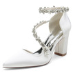 Satin Braut Brautjungfer Schuhe rosa Hochzeitsschuhe Dinner-Party Performance High Heels