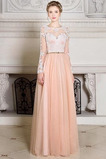 Drapierung edel Herbst Natürliche Taille Lange Ärmel A-Linie Abendkleid