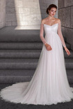 Brautkleid Schick Schulterfrei Schmuck dekorativ Mieder Stealth Ärmel