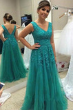 Brautmutterkleid Lange Ärmellos Spitze Schmuck dekorativ Mieder Natürliche Taille