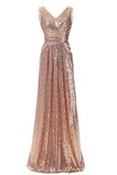 Sternenhimmel Vintage Ärmellos Mittelgröße Reißverschluss Pailletten-Kleid