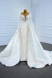 Brautkleid Lange Ärmel Natürliche Taille Perle Meerjungfrau Lange