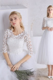 Spitze A-Linie Reißverschluss Spitzen-Overlay Schlicht Brautkleid