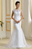 Elegant Drapierung Meerjungfrau Tiefe Taille Strand Brautkleid