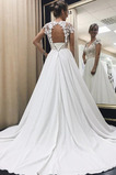 Brautkleid Jahr 2019 Tiefer V-Ausschnitt Luxus Natürliche Taille