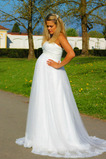 Brautkleid Trägerlos Ärmellos Empire Taille Sweep Zug Drapierung