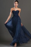 Dunkelblau Chiffon Halle Bodenlang Empire edel Abendkleid