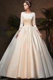 Brautkleid Lange Ärmel A-Linie Vintage Natürliche Taille Bördeln