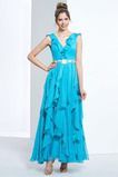 Ärmellos Herbst Pick-Ups Chiffon Luxus Umgedrehtes Dreieck Ballkleid