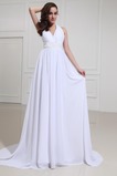 Empire Taille Weiß Bodenlang Schick Empire Outdoor Brautkleid