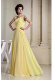 Formell Bodenlang Mittelgröße Reißverschluss Chiffon Abendkleid