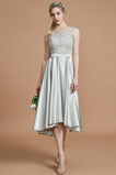 Spitzen-Overlay Spitze Reißverschluss Asymmetrisch Brautjungfernkleid