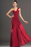Ein Schulter Chiffon Elegant Rubin Dünn Natürliche Taille Abendkleid
