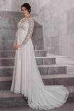 Brautkleid Frühling Spitze Lange Stealth Ärmel Elegant Tiefer V-Ausschnitt