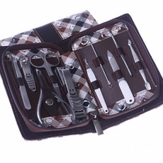 Bestnote Festival Edelstahl PU Ledertasche Geschenk 10 Stück Nail Clippers