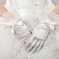 Dicke Volle finger Schmetterlingsknoten Taft Vintage Hochzeit Handschuhe