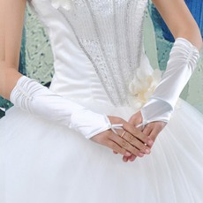 Halle Taft Romantisch Dicke Gerüscht Lange Hochzeit Handschuhe