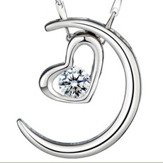 Plating Heart-shaped Dekoration heißer Verkauf & Anhänger Halskette Silber