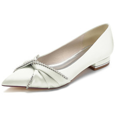 Flache Schuhe Satin Mutterschaft Hochzeit Schuhe Hochzeit plus Größe flache Schuhe
