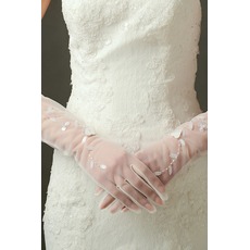 Sexy Transluzent Herbst Volle finger Lange Schatten Hochzeit Handschuhe