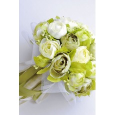 Weiße Kamelie grün koreanische Braut Simulation Blumen für die Hochzeit in der hand